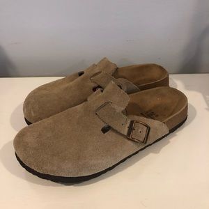 Birkenstock Tan Suede Clogs